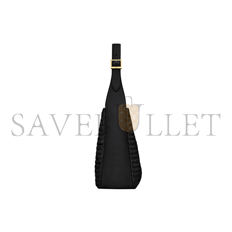YSL LE 5 À 7 SUPPLE SMALL IN RAFFIA AND LEATHER 823812GAAE01000 (23*22*8.5cm)
